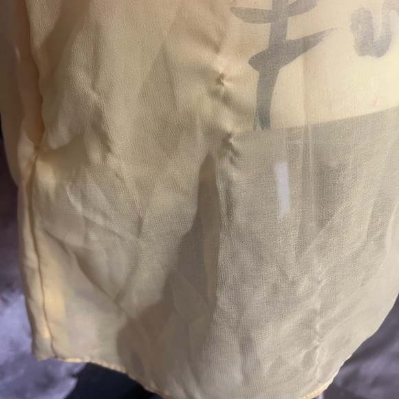 EUC sheer Flora designed in Paris tank blouse size L Yellow - Picture 5 of 9